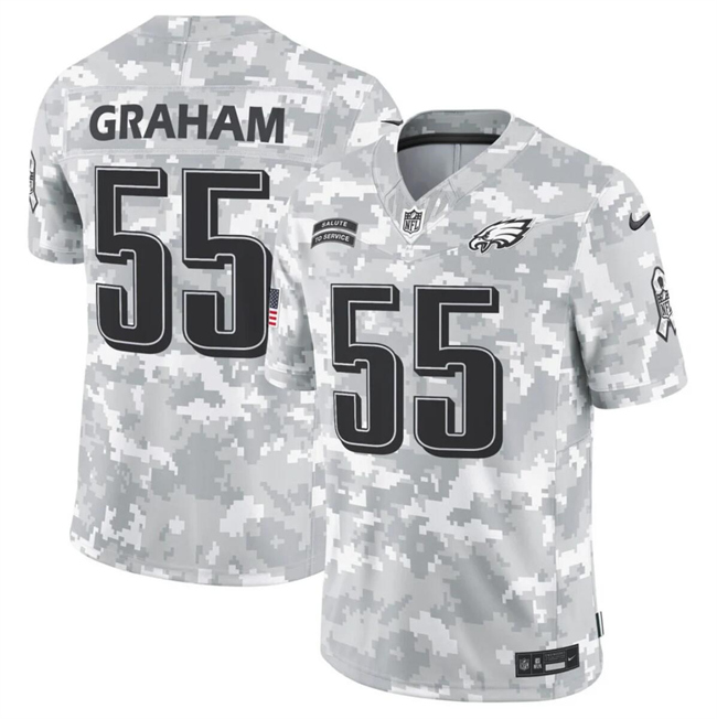 Men's Philadelphia Eagles #55 Brandon Graham 2024 F.U.S.E Arctic Camo Salute to Service Limited Football Stitched Jersey